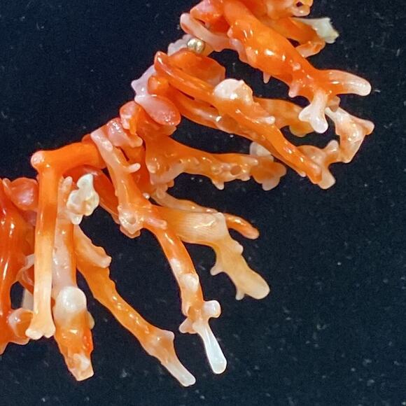 Gorgeous Branch Angel Skin Coral Handmade Beaded Necklace Mermaid Core - Picture 2 of 3